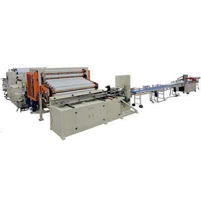 Gutes Geschäft kleine Lamination Toilettenpapier Rollen Maschine Produktionslinie mit halbautomatischen Verpackungsmaschine